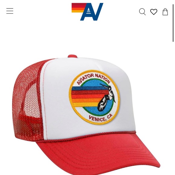Aviator Nation Accessories Aviator Nation Red And White Trucker Hat
